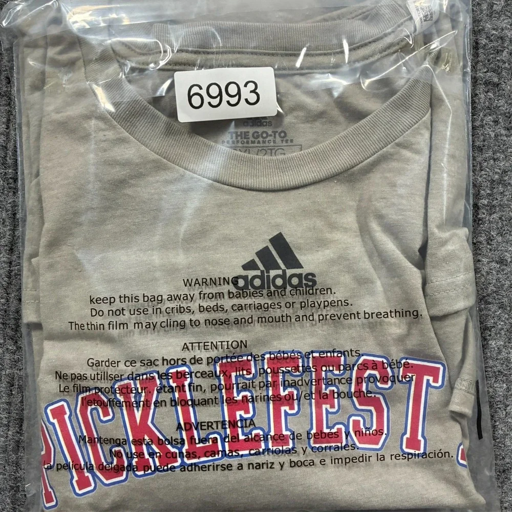 Adidas Picklefest XII Performance T-Shirt Mens Size 2XL Gray Pickleball Event - Picture 9 of 9